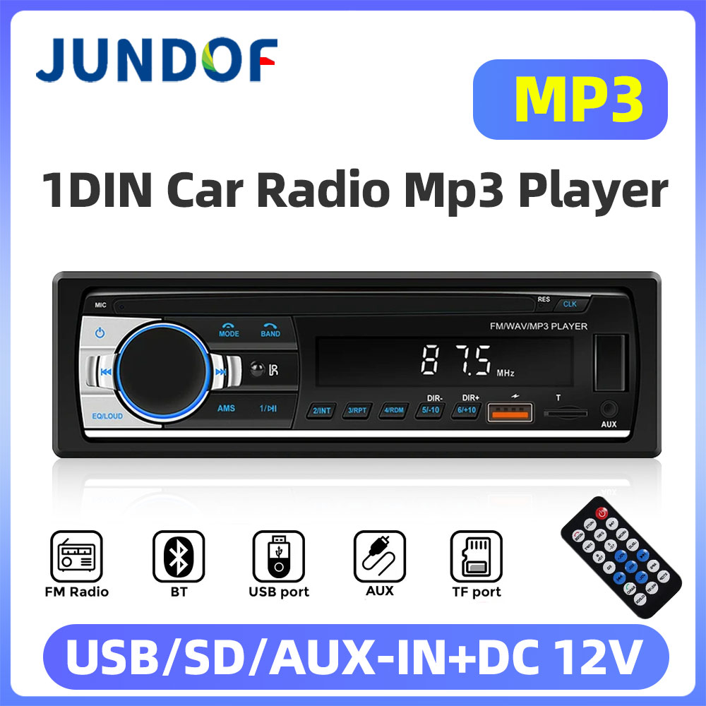 Metronome Digital - ユニバーサルマルチメディアカーラジオ,1 Dinステレオラジオ,mp3プレーヤー,Bluetooth, FM, ISO,補助電源入力,USB