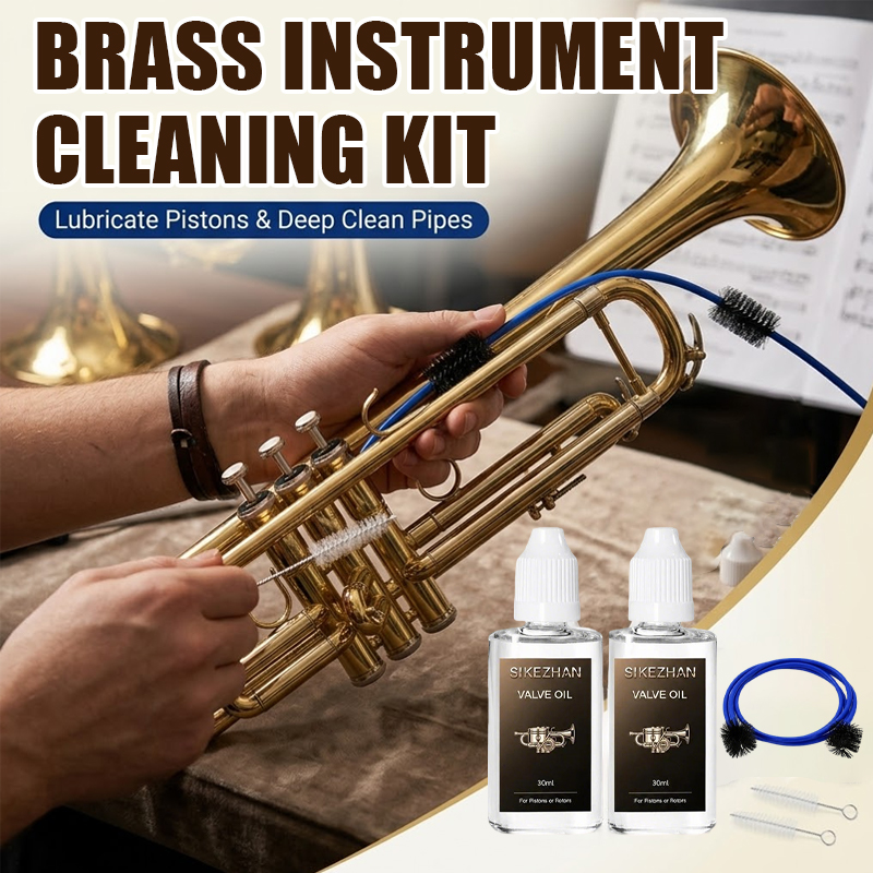 Trumpet Valve Oil - プロ仕様の金管楽器クリーニングキット、バルブオイルとフレキシブルスネークブラシセット（トランペット、コルネット、トロンボーンのメンテナンス用）
