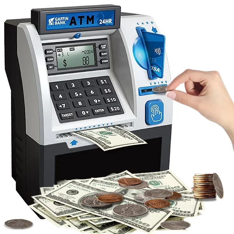 Audio Music Maker - 子供 ATM 自動預金窓口機おもちゃスマートパスワードスワイプカード貯蓄ボックス子供電子貯金箱クリスマスギフト