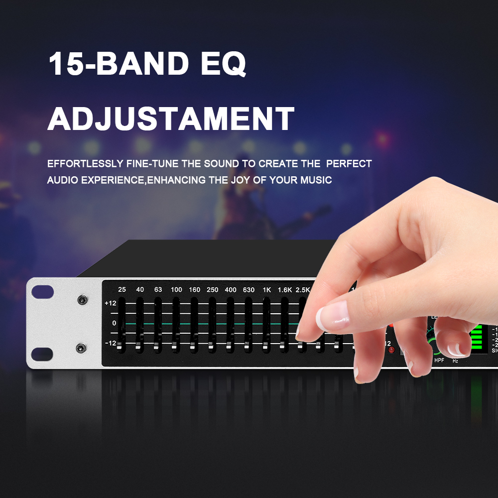 Eq215 デュアル15バンドグラフィックイコライザー アク - Audio Music Maker のレビューと価格