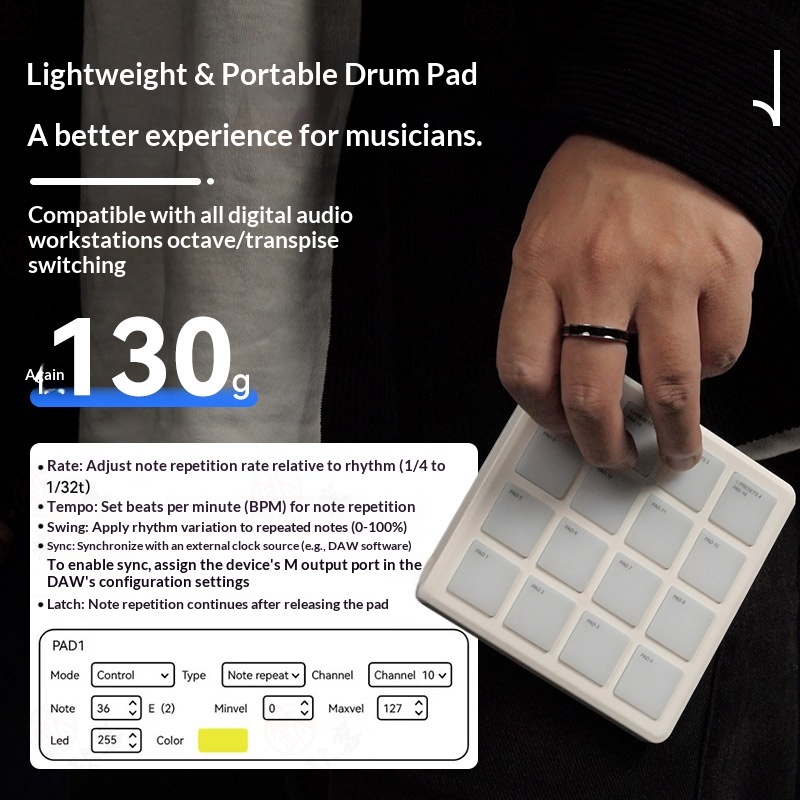M-VAVE SMC-PAD POCKET ワイヤレスBlu - Midi Controller Pad のレビューと価格