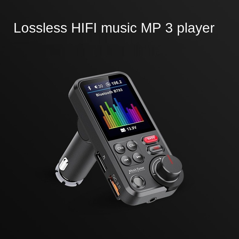 車用ワイヤレスfm送信機,Bluetooth互換,急速充電, - Audio Music To Mp3 のレビューと価格
