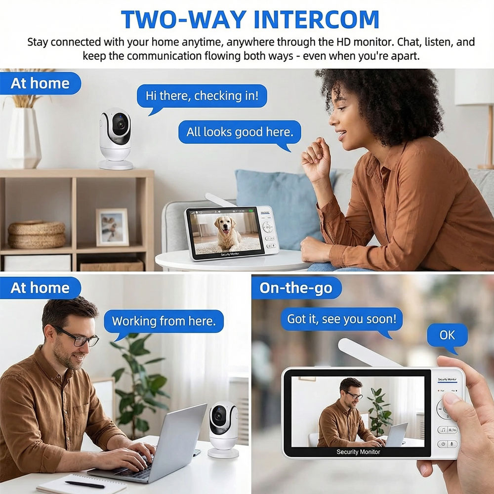 7インチ1080Pベビーモニター、カメラと音声付き、WiFi - Audio Detect Music のレビューと価格