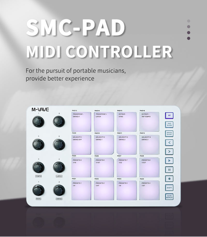 M-Vave SMC-PAD LaunchPad デザイン  - Midi Controller Pad のレビューと価格