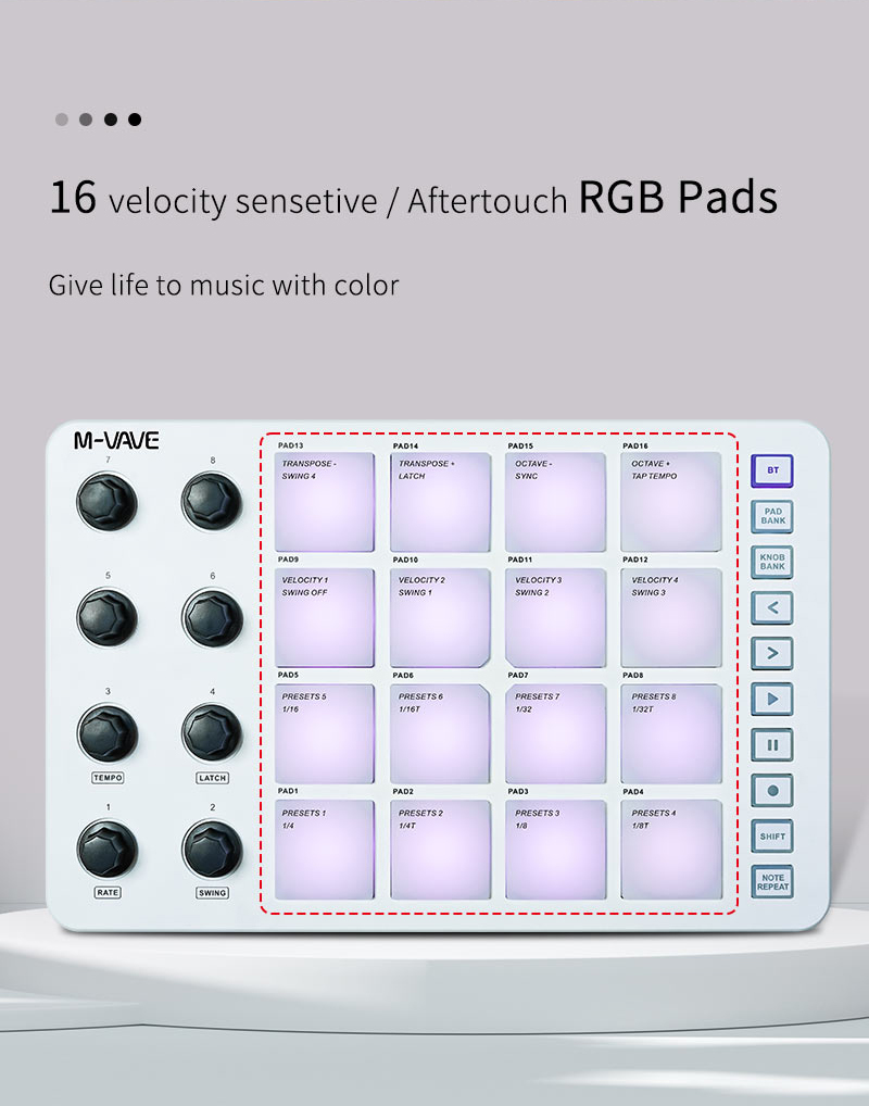 M-Vave SMC-PAD LaunchPad デザイン  - Midi Controller Pad のレビューと価格