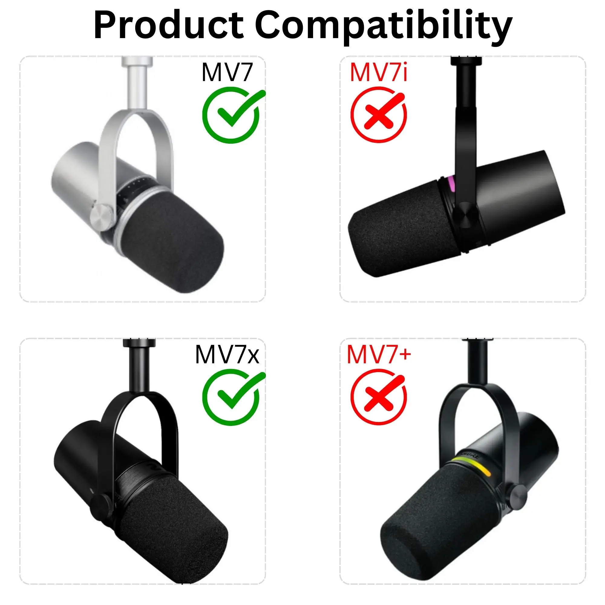 MV7 交換用フォームウィンドスクリーン グリーンリングマイ - Shure Mic Mv7 のレビューと価格