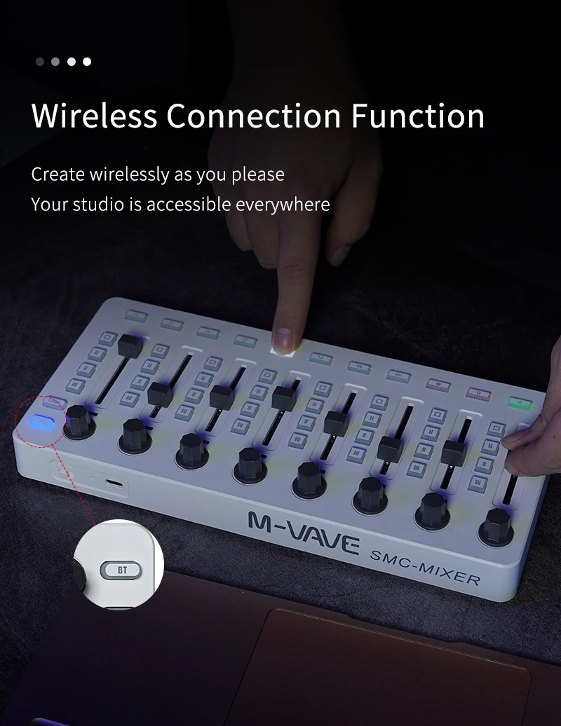 M-VAVE SMCミキサー ワイヤレスMIDIコントローラ - Midi Controller Pad のレビューと価格