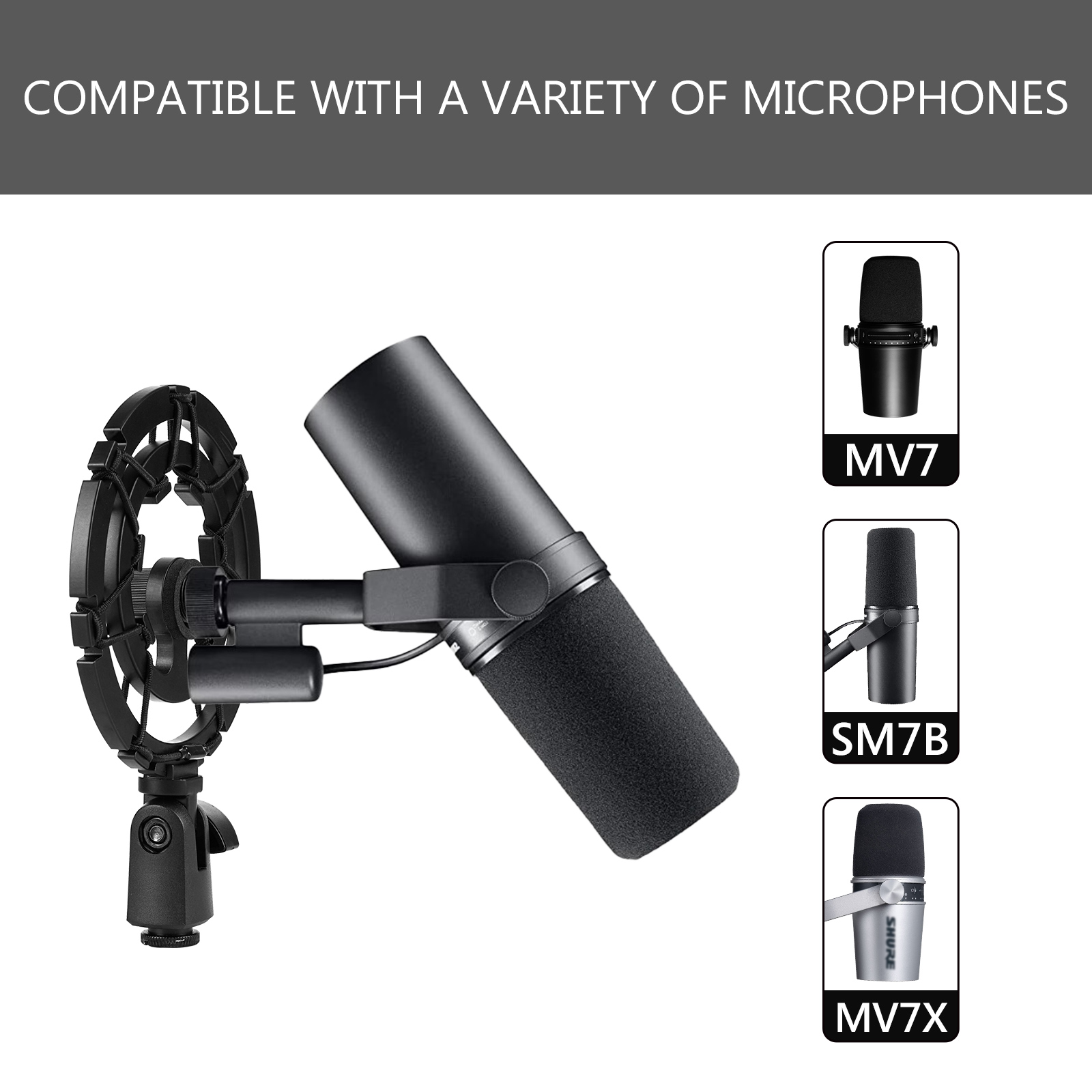 Geekria マイクショックマウント 防振マイクショックホ - Shure Mic Mv7 のレビューと価格