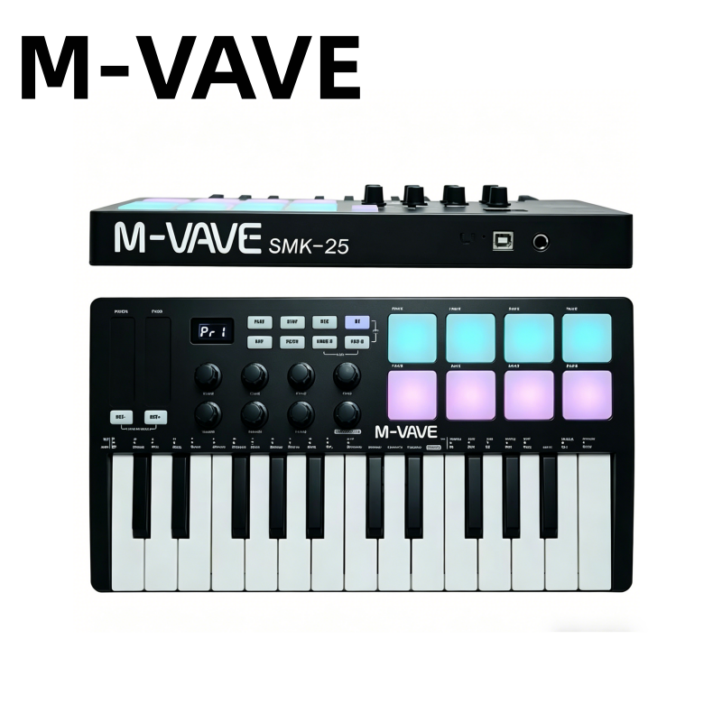 M-VAVE SMK-25 ブラック ポータブルMIDIキー - Audio Music Live のレビューと価格